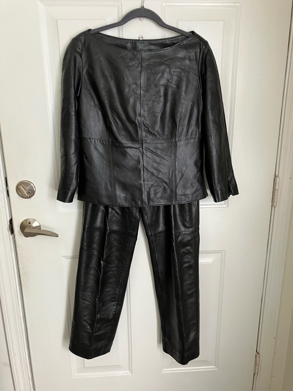 Leather 2pc Pant & Blouse